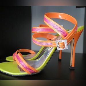 Gina Neon Strappy Heels